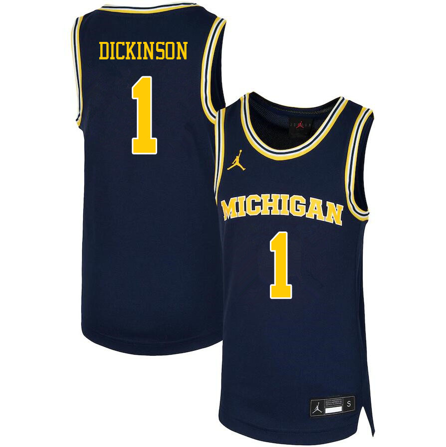 Men #1 Hunter Dickinson Michigan Wolverines College Basketball Jerseys Sale-Navy - Click Image to Close
